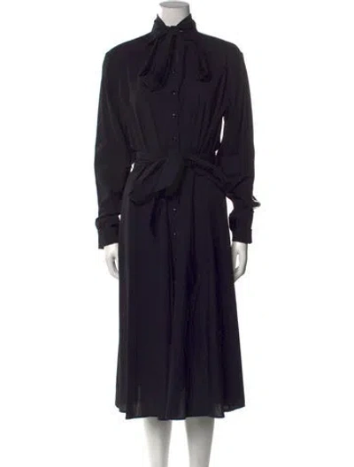 Pre-owned Peter Do Mock Neck Midi Length Dress In Black
