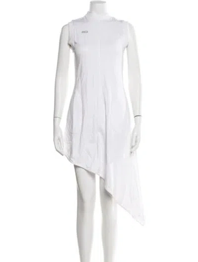 Pre-owned Peter Do Mock Neck Midi Length Dress In White