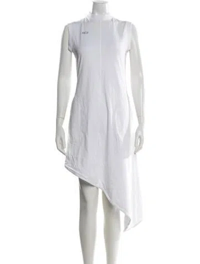 Pre-owned Peter Do Mock Neck Midi Length Dress In White