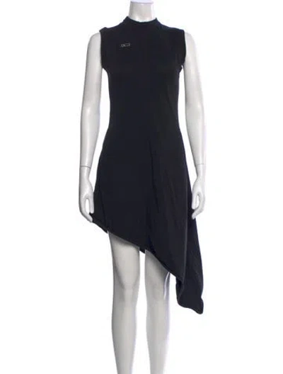 Pre-owned Peter Do Mock Neck Mini Dress In Black