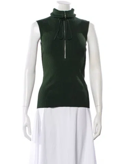 Pre-owned Peter Do Mock Neck Sleeveless Top In Green