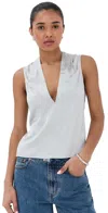 Peter Do Nara Top Silver Grey In White