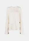 Peter Do Ribbed-knit Side-slit Jumper In Off-white