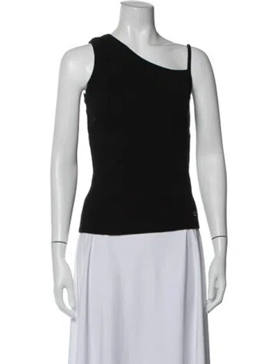 Pre-owned Peter Do One-shoulder Sleeveless Top In Black