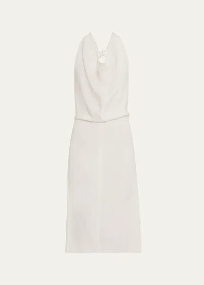 Peter Do Open Back Halter Dress In White