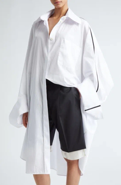Peter Do Oversize Button-up Coat Shirt In White