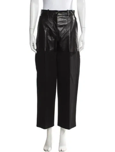 Pre-owned Peter Do Persian Lamb Straight Leg Pants In Black