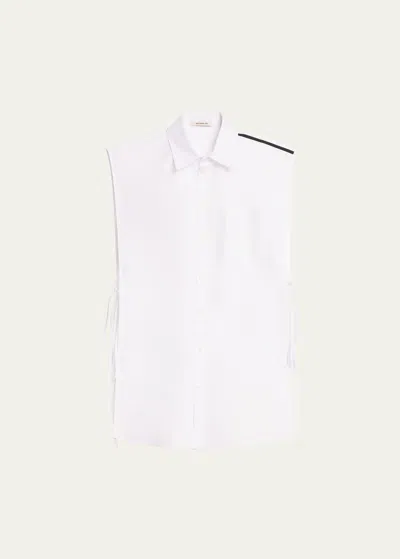Peter Do Peter Shirt Vest With Side Ties In White