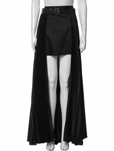 Pre-owned Peter Do Pleated Accents Long Skirt In Black