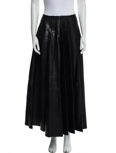 Pre-owned Peter Do Pleated Accents Midi Length Skirt In Black