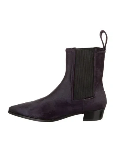 Pre-owned Peter Do Ponyhair Chelsea Boots In Purple