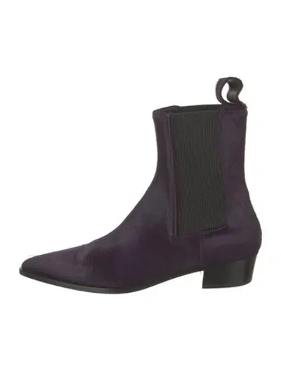 Pre-owned Peter Do Ponyhair Chelsea Boots In Purple