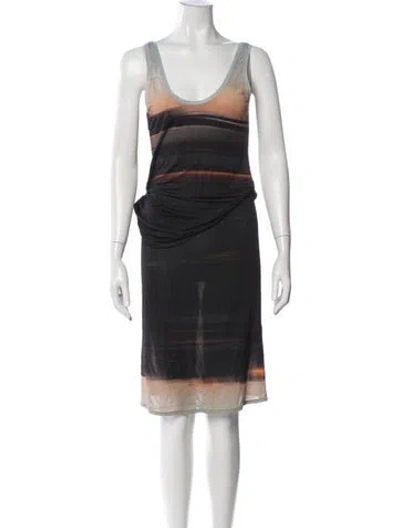 Pre-owned Peter Do Printed Midi Length Dress In Black