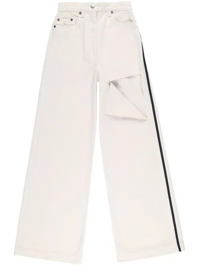 Peter Do Ripped Straight-leg Jeans In Neutrals