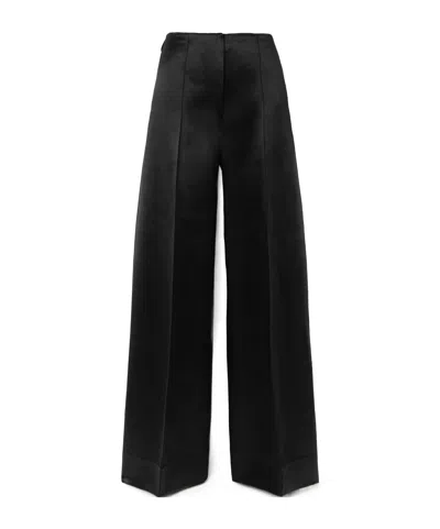Peter Do Satin Raised-seam Straight Trousers In Black