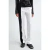 Peter Do Satin Straight Leg Pants In Black/ White