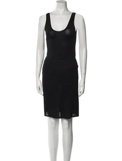 Pre-owned Peter Do Scoop Neck Knee-length Dress In Black
