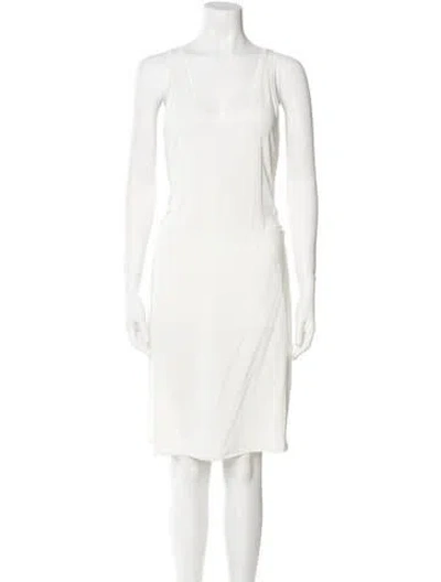 Pre-owned Peter Do Scoop Neck Knee-length Dress In White