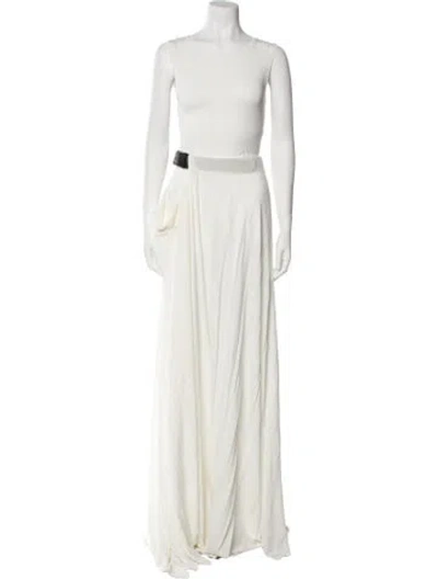 Pre-owned Peter Do Scoop Neck Long Dress In White