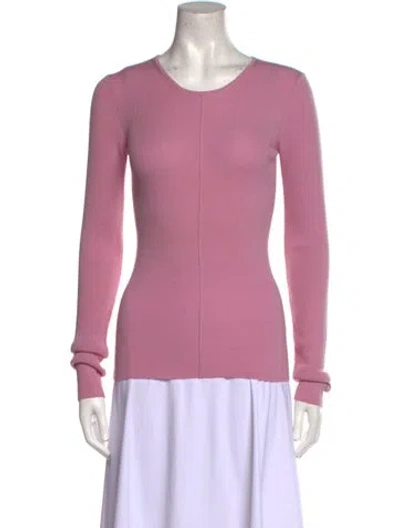 Pre-owned Peter Do Scoop Neck Long Sleeve Top In Pink