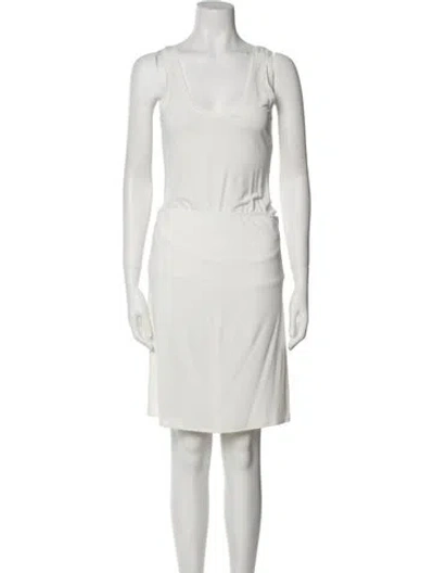 Pre-owned Peter Do Scoop Neck Midi Length Dress W/ Tags In White