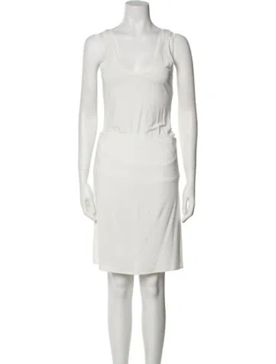 Pre-owned Peter Do Scoop Neck Midi Length Dress W/ Tags In White