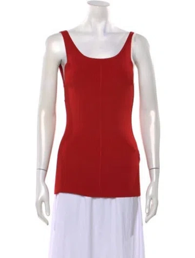 Pre-owned Peter Do Scoop Neck Sleeveless Top In Red