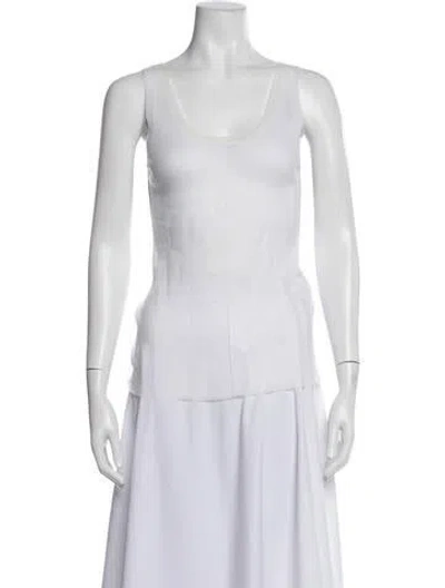 Pre-owned Peter Do Scoop Neck Sleeveless Top In White