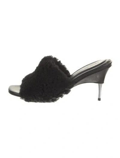 Pre-owned Peter Do Shearling Slides In Black