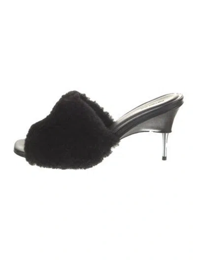 Pre-owned Peter Do Shearling Slides In Black