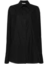 Peter Do Side-stripe Cotton Shirt In Black