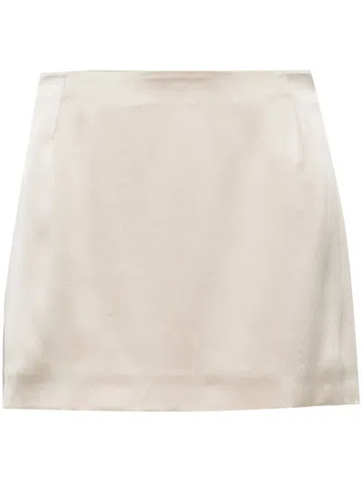 Peter Do Silk A-line Miniskirt In Silver