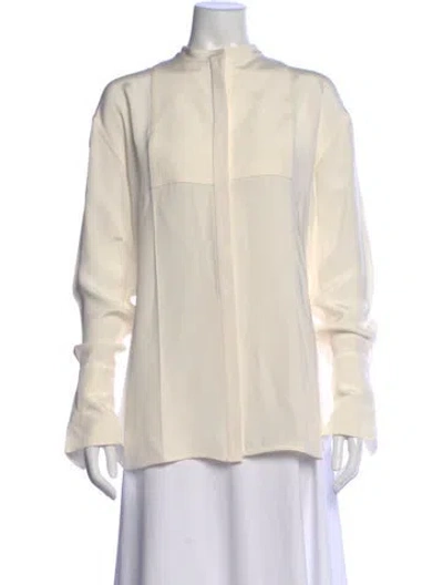 Pre-owned Peter Do Silk Long Sleeve Top In Neutral