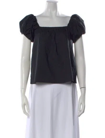Pre-owned Peter Do Square Neckline Short Sleeve Top In Gray