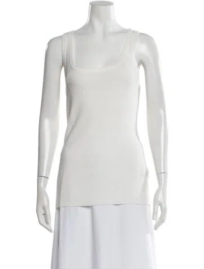Pre-owned Peter Do Square Neckline Sleeveless Top In White
