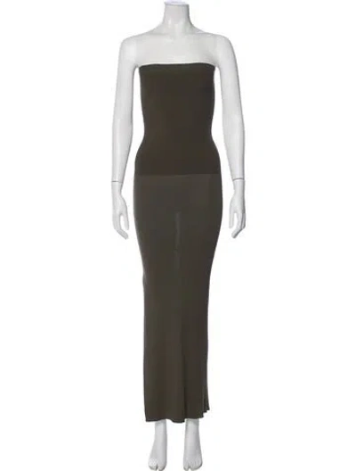 Pre-owned Peter Do Strapless Long Dress In Green