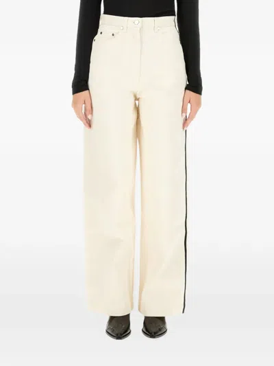 Peter Do Stripe-detail Wide-leg Jeans In Neutral