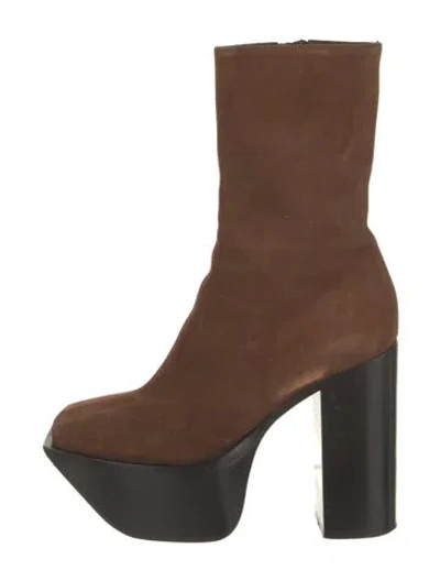 Pre-owned Peter Do Suede Boots In Brown