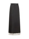 Peter Do Double-layer A-line Maxi Skirt In Black