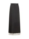 Peter Do Double-layer A-line Maxi Skirt In Black