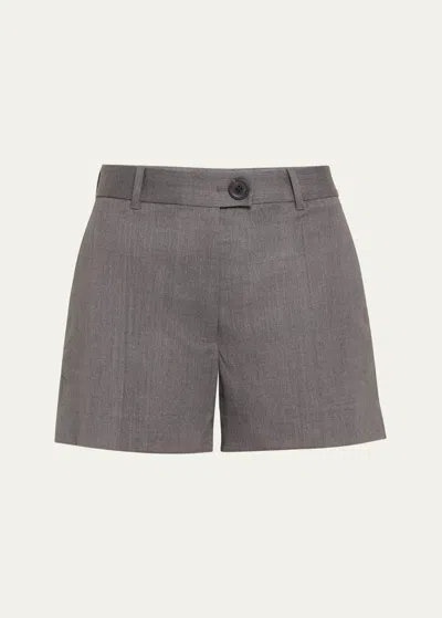 Peter Do Tailored Mini Wool Shorts In Grey