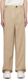 Peter Do Taupe Front Slit Trousers In Taupe