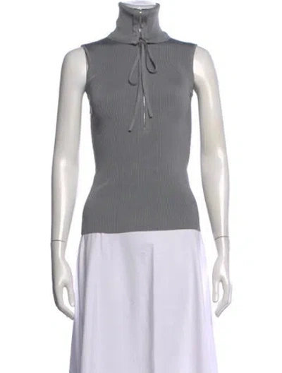 Pre-owned Peter Do Turtleneck Sleeveless Top In Grey
