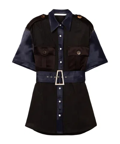 Peter Do Twill  Satin Blend Shirt In Blue