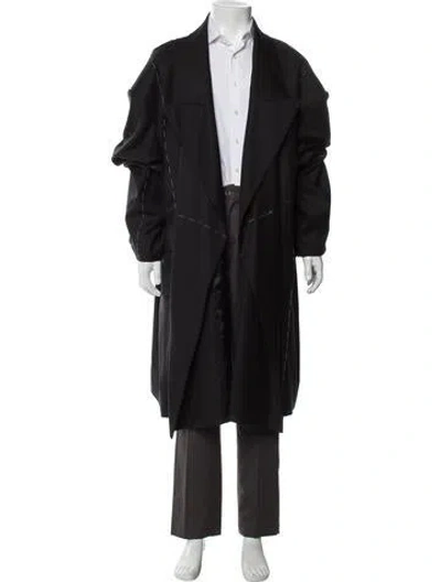 Pre-owned Peter Do Virgin Wool Trench Coat In Black