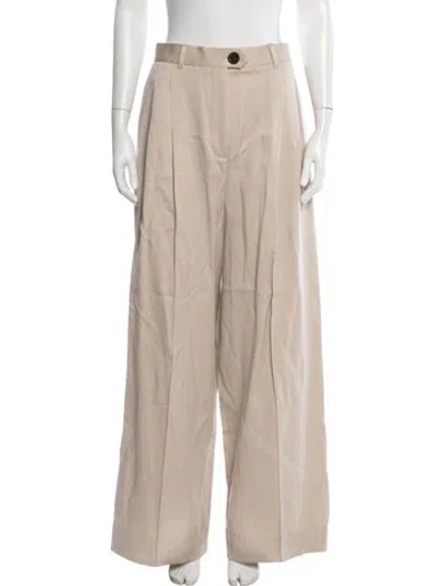 Pre-owned Peter Do Virgin Wool Wide Leg Pants In Brown