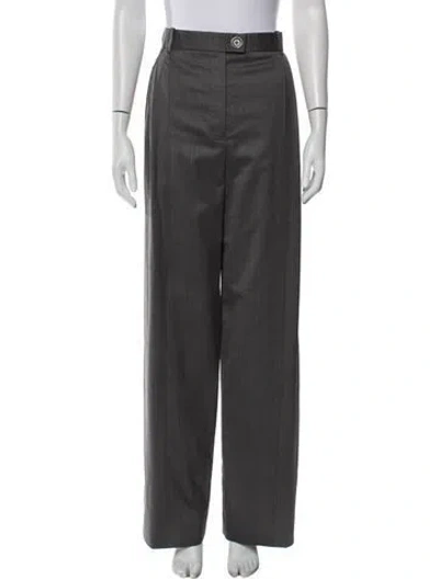 Pre-owned Peter Do Virgin Wool Wide Leg Pants In Gray