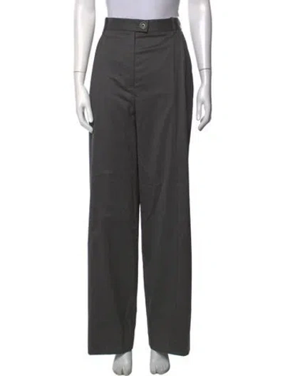 Pre-owned Peter Do Virgin Wool Wide Leg Pants In Grey