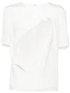 Peter Do Slash Silk And Chiffon T-shirt In White