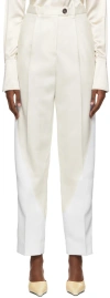 Peter Do White Wool Trousers In White/white